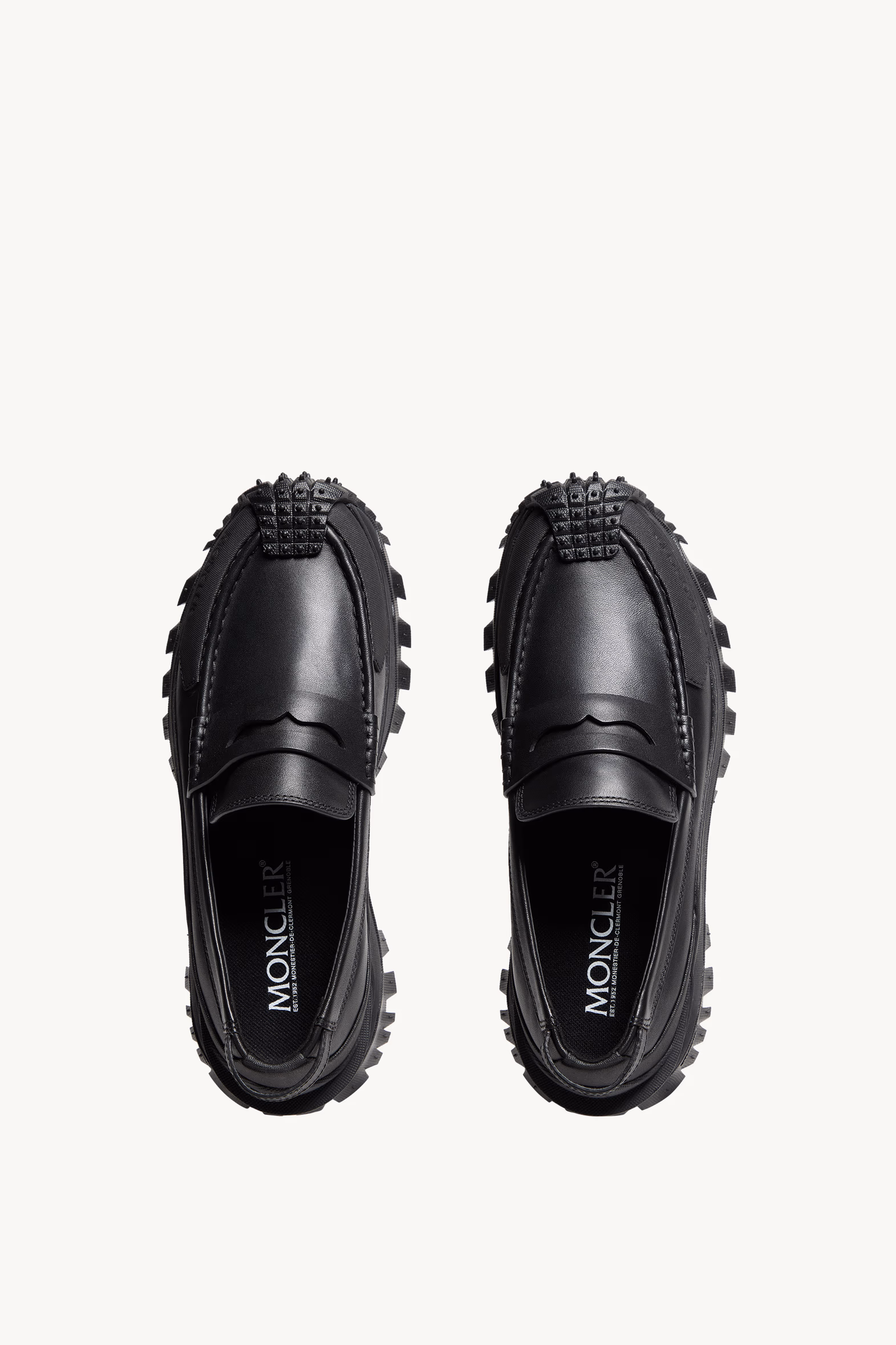 Trailgrip Leather Loafers Men Black Moncler 6